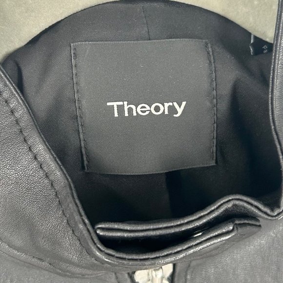 Theory Bavewick Lambs Leather Motorcycle Jacket in New Stretch Leather - Picture 6 of 8